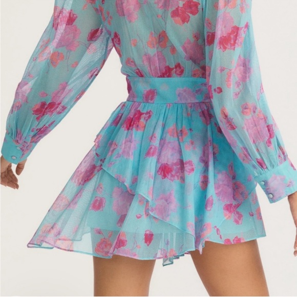 LoveShackFancy Blue Floral Mini Dress - Picture 5 of 15